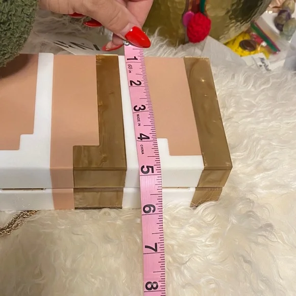 ZARA Multicolor Geometric Clutch with Gold Chain NWT! - Picture 9 of 9